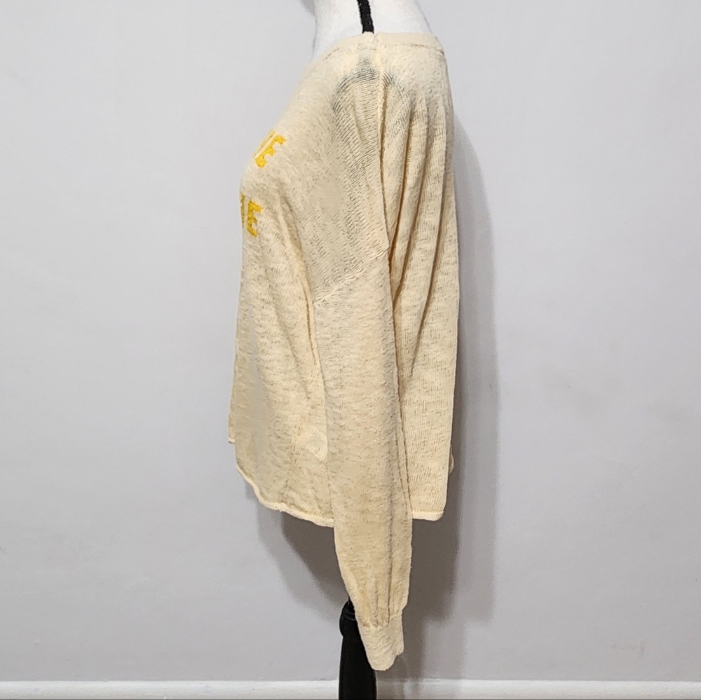 Stitchdrop Womens Sweater Lemon Yellow Hug The Sunshine Lightweight Slub Knit L - Picture 5 of 13